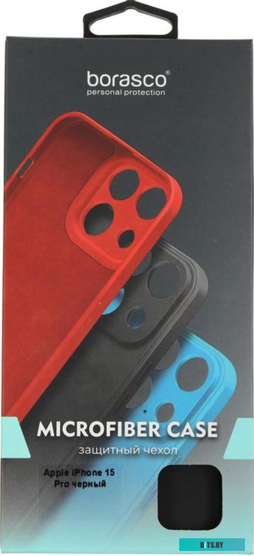 72429 Чехол (клип-кейс) BORASCO для Apple iPhone 15 Pro, черный [72429]