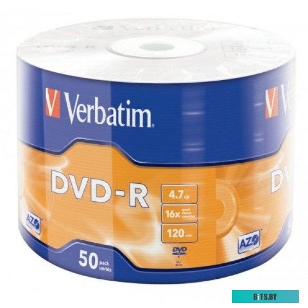 DVD-R диск Verbatim 4.7Gb 16x 43788 (50 шт.)