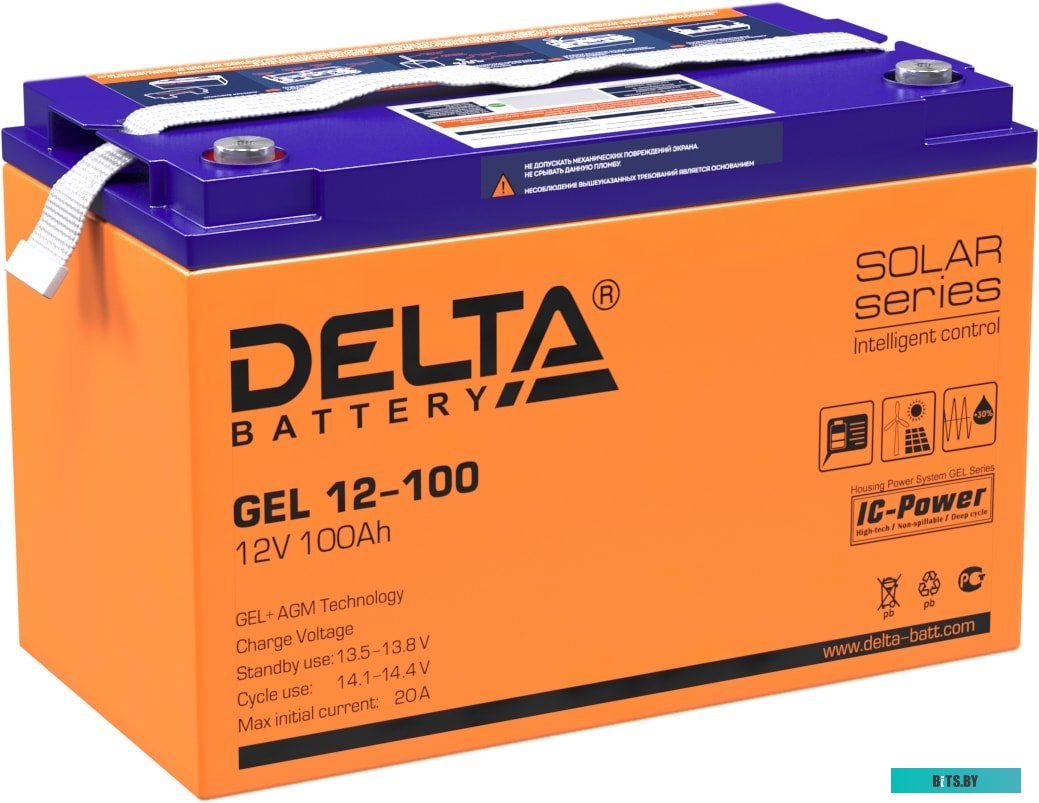 Аккумулятор Delta GEL 12-100, 12В/100Ач, 333х173х222 мм