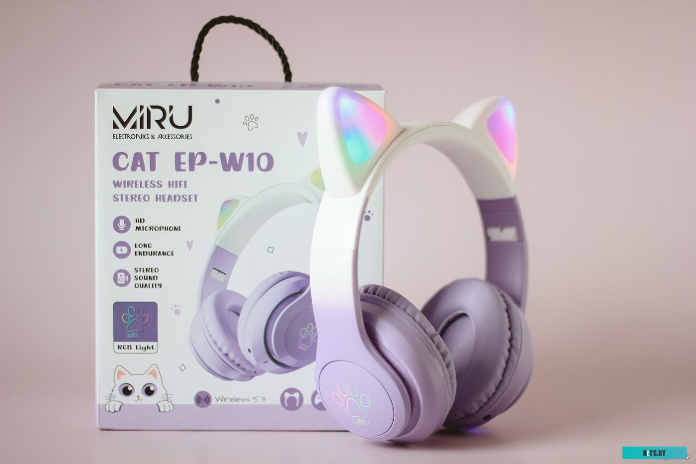 Наушники Miru Cat EP-W10 (сиреневый)