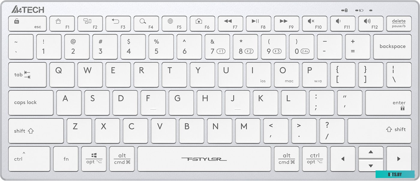 Клавиатура A4Tech Fstyler FBX51C (серебристый/белый)