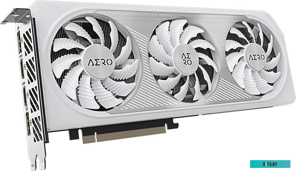Видеокарта NVIDIA GeForce Gigabyte RTX 4060 AERO OC 8G (GV-N4060AERO OC-8GD) 8Gb GDDR6 2xHDMI+2xDP White RTL