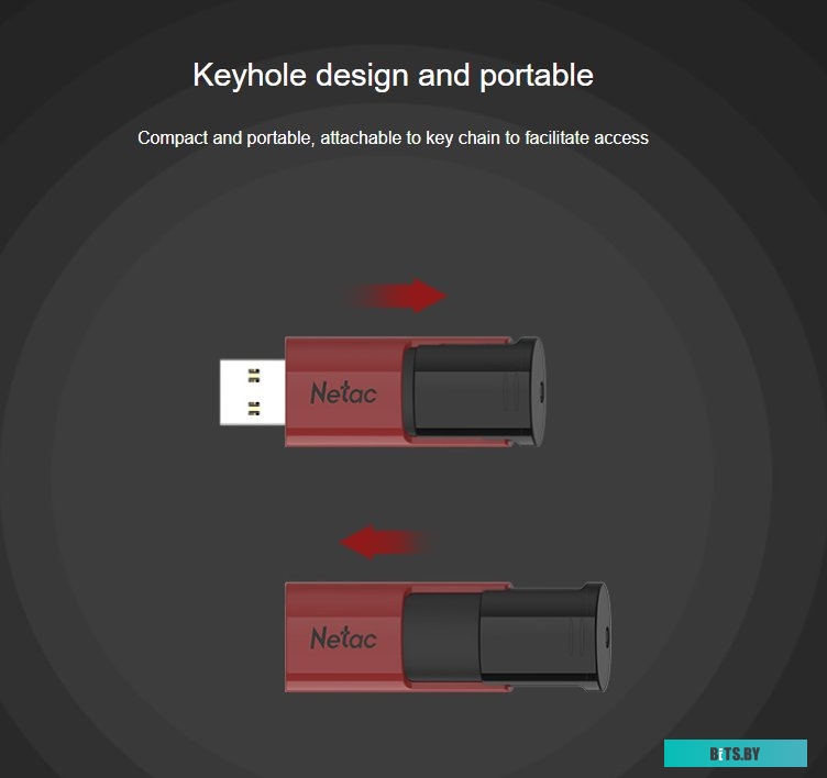 USB накопитель (Флешка) Netac 256GB USB 3.0 FlashDrive Netac U182 Red <NT03U182N-256G-30RE>
