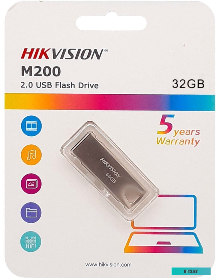 USB накопитель (Флешка) Hikvision HS-USB-M200 USB2.0 32GB <HS-USB-M200(STD)/32G/EN>