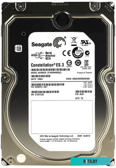 Жесткий диск Seagate SAS 4Tb ST4000NM0023 (7200rpm) 128Mb 3.5" (PULL)
