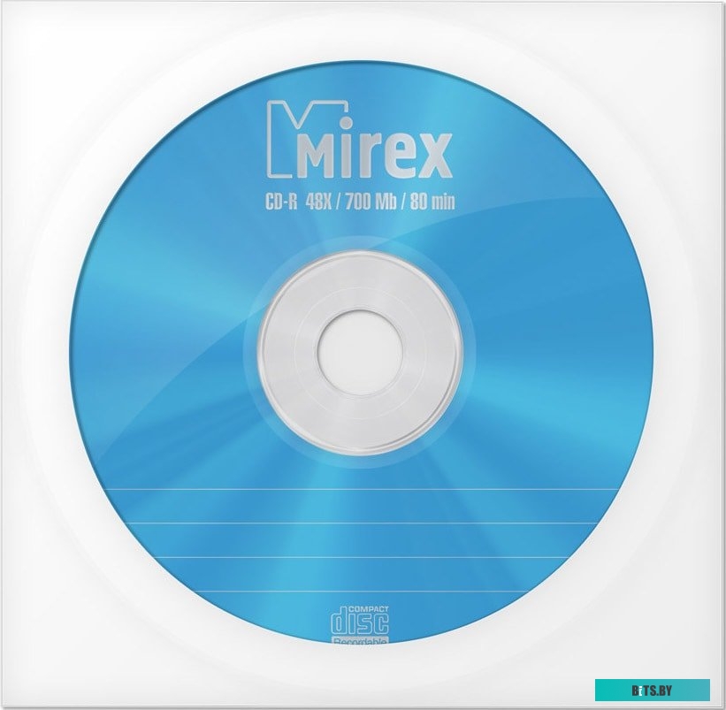 Диск CD-R Mirex STANDARD 700 Мб 48x в бумажном конверте с окном UL120051A8C