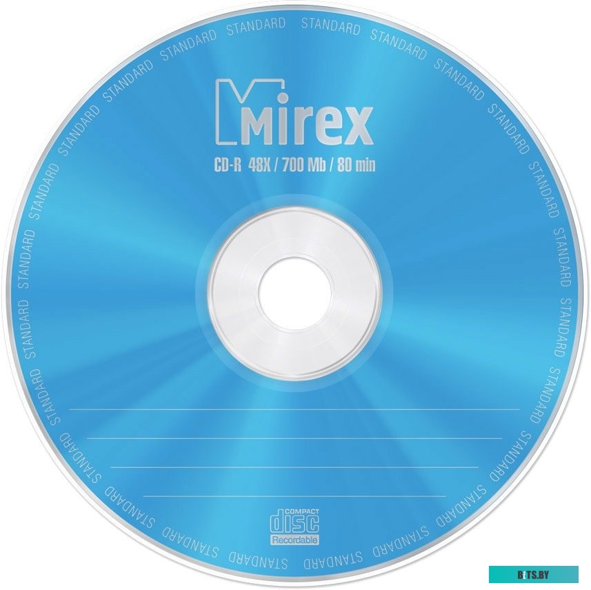 Диск CD-R Mirex STANDARD 700 Мб 48x в бумажном конверте с окном UL120051A8C