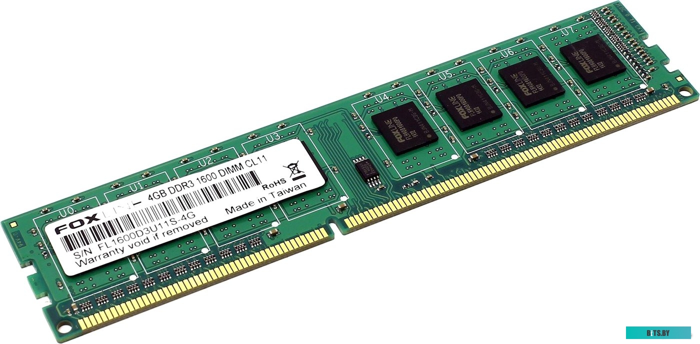 Модуль памяти Foxline 4GB DDR3 PC3-12800 FL1600D3U11S-4G
