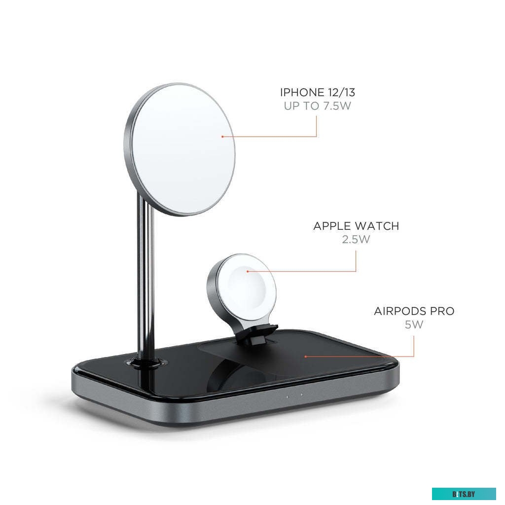 Беспроводное зарядное Satechi 3-in-1 Magnetic Wireless Charging Stand <ST-WMCS3M>