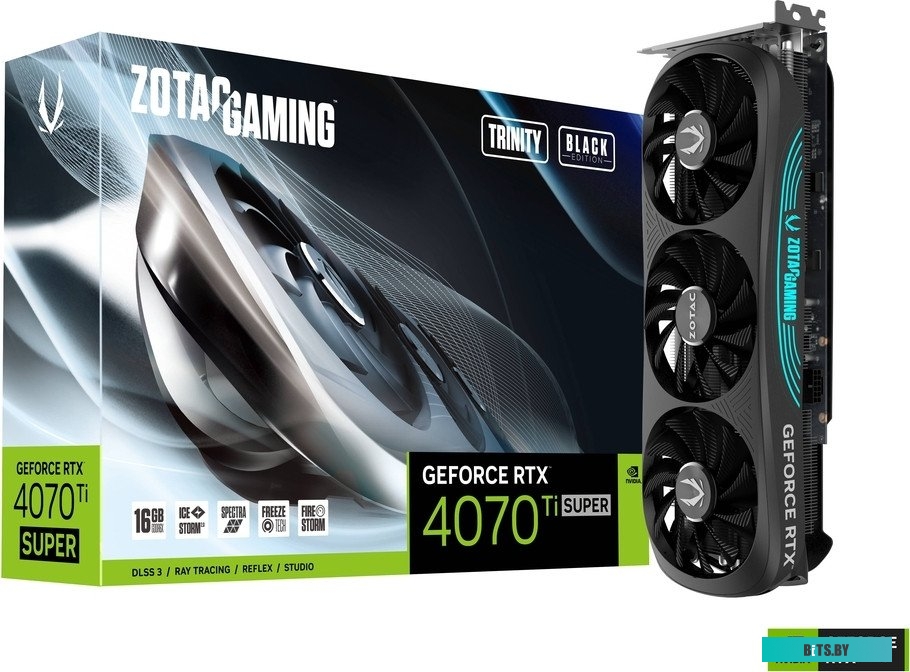 Видеокарта ZOTAC GeForce RTX 4070 Ti Super Trinity Black Edition 16GB GDDR6X ZT-D40730D-10P