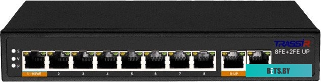 Коммутатор Trassir TR-NS1110-120-8POE неуправляемый