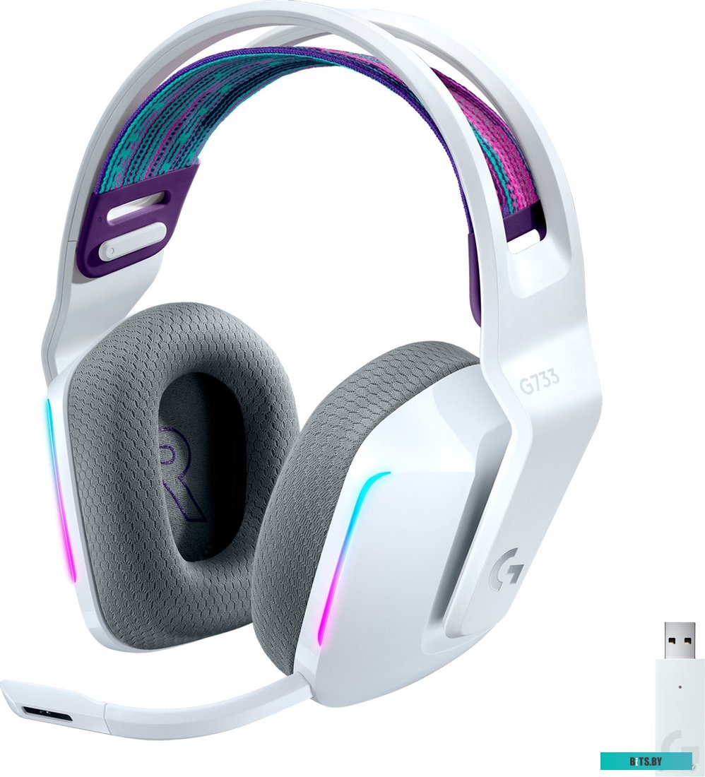 Наушники (Гарнитура) Logitech G733 Lightspeed Wireless (белый) <981-000883>