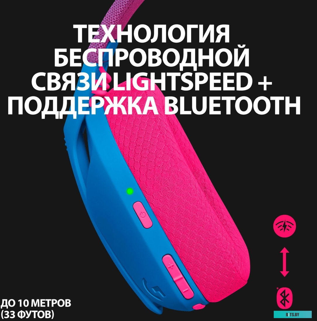 Гарнитура беспроводная Logitech G435, Bluetooth/Wireless, Синий/Малиновый 981-001065/981-001062