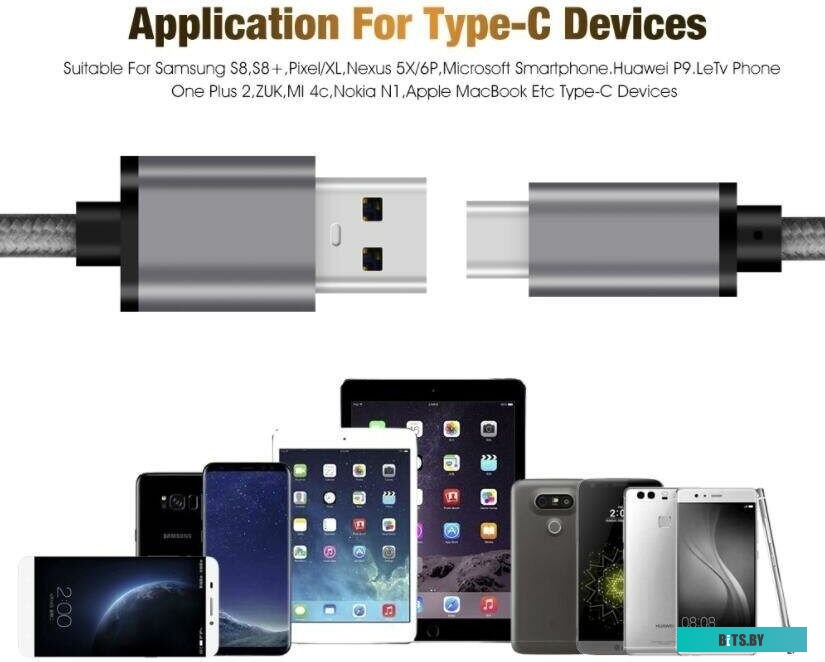 TC403M-2M Telecom <TC403M-2M> Кабель USB A M --> USB-C M  ver3.0 2м