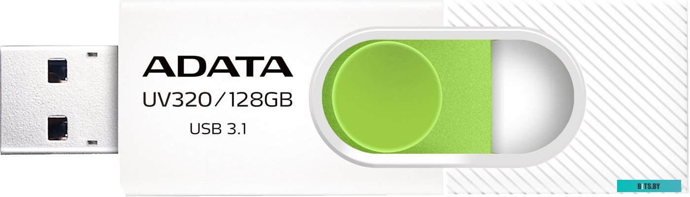 USB накопитель (Флешка) ADATA UV320 128GB (белый/зеленый) <AUV320-128G-RWHGN>