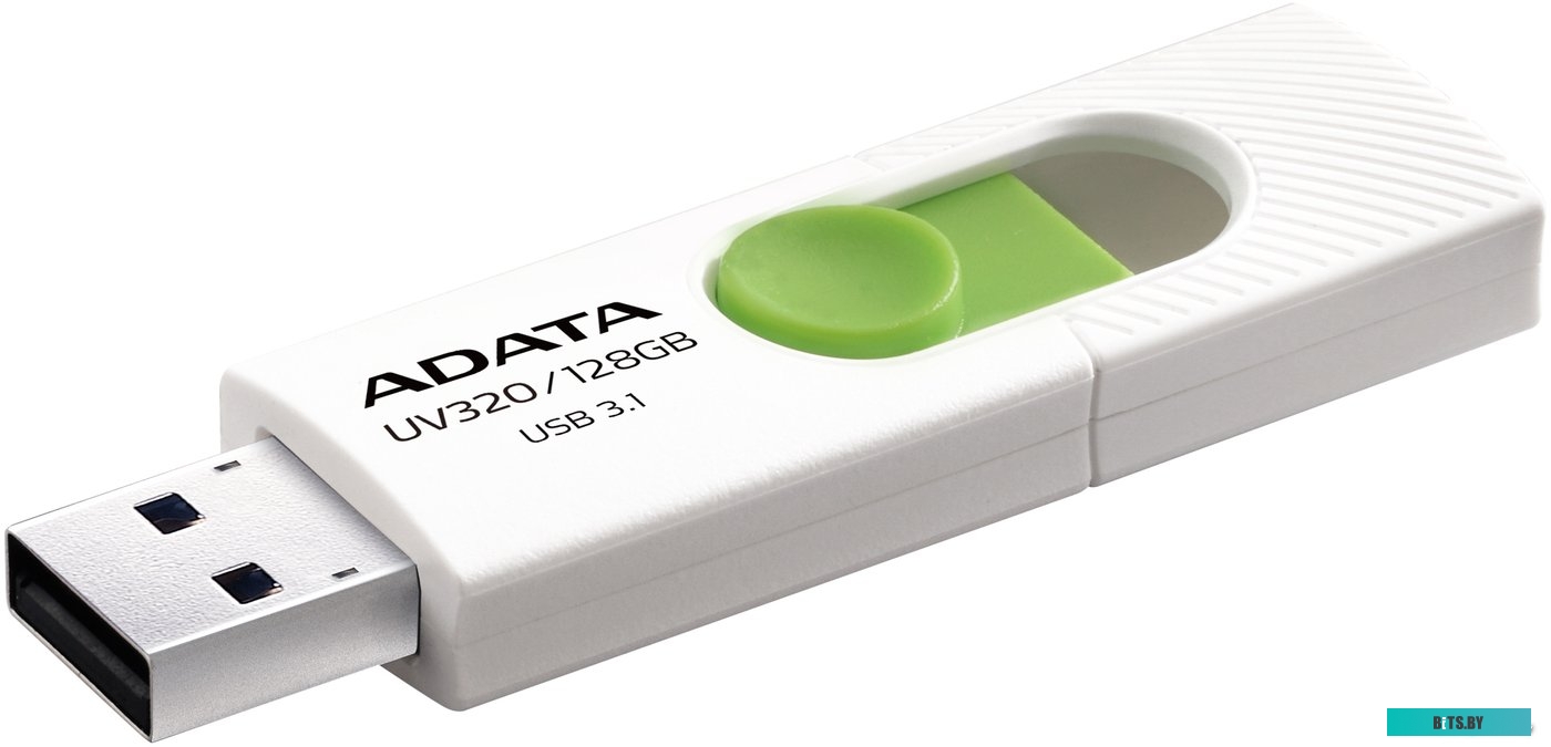 USB накопитель (Флешка) ADATA UV320 128GB (белый/зеленый) <AUV320-128G-RWHGN>