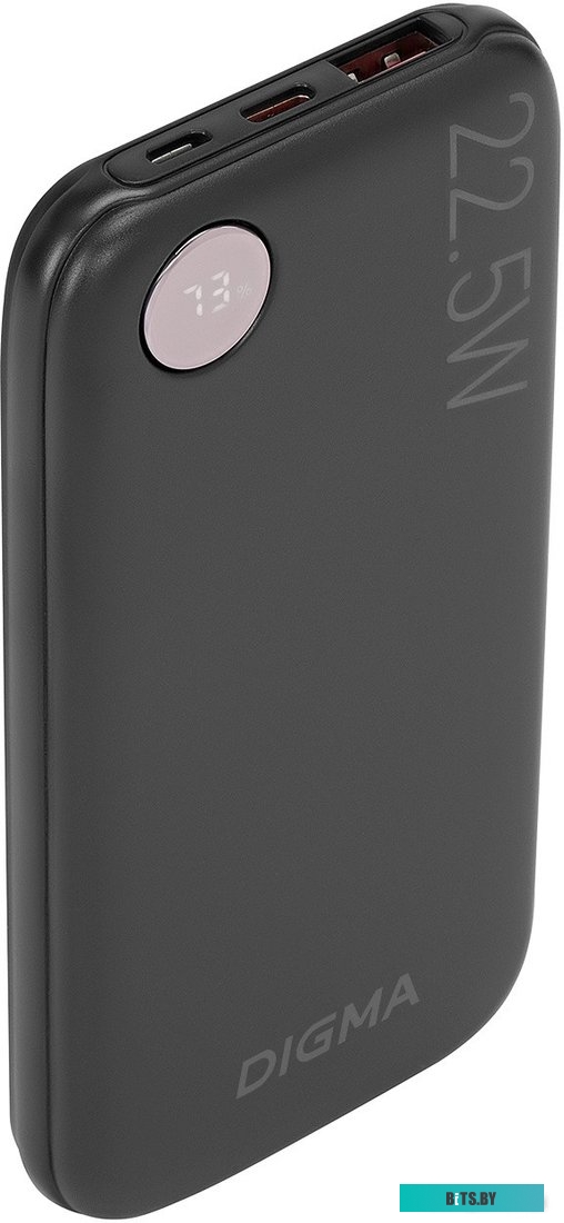 DGPF10B22PBK Мобильный аккумулятор Digma DGPF10B 10000mAh QC3.0/PD3.0 22.5W 3A USB-A/USB-C черный (DGPF10B22PBK)
