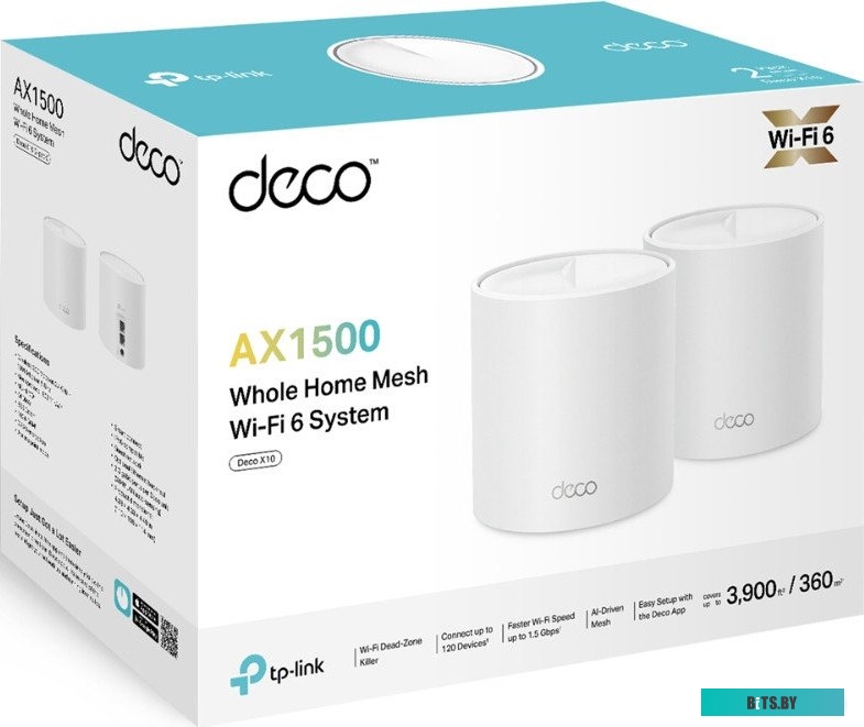 Роутер TP-LINK Deco X10, AX1500, белый, 2 шт. в комплекте