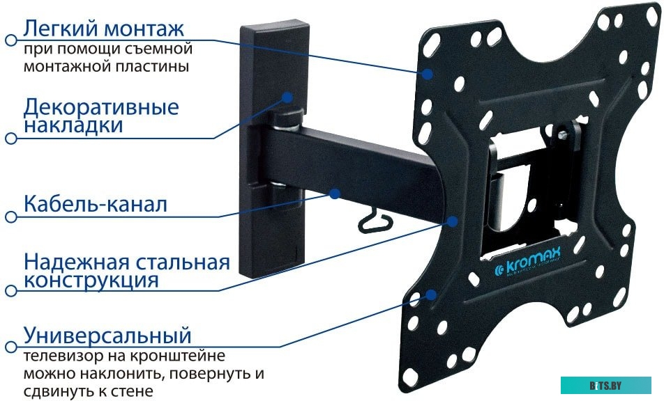 Кронштейн Kromax OPTIMA-213 (черный)