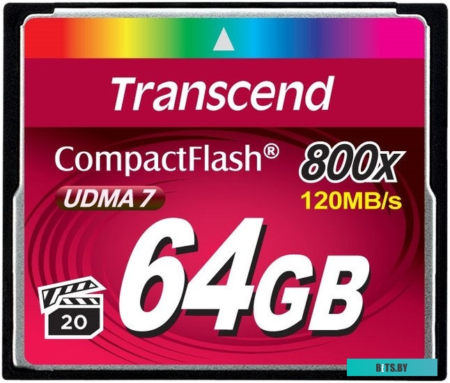 Карта памяти Transcend 800x CompactFlash Premium 64GB (TS64GCF800)