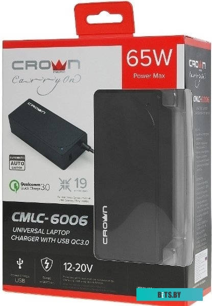 Зарядное устройство CROWN CMLC-6006 19 коннекторов, 65W, USB QC 3.0