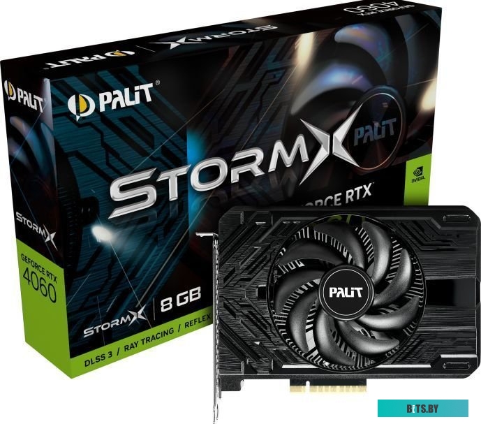 Видеокарта NVIDIA GeForce Palit RTX 4060 STORMX (NE64060019P1-1070F)