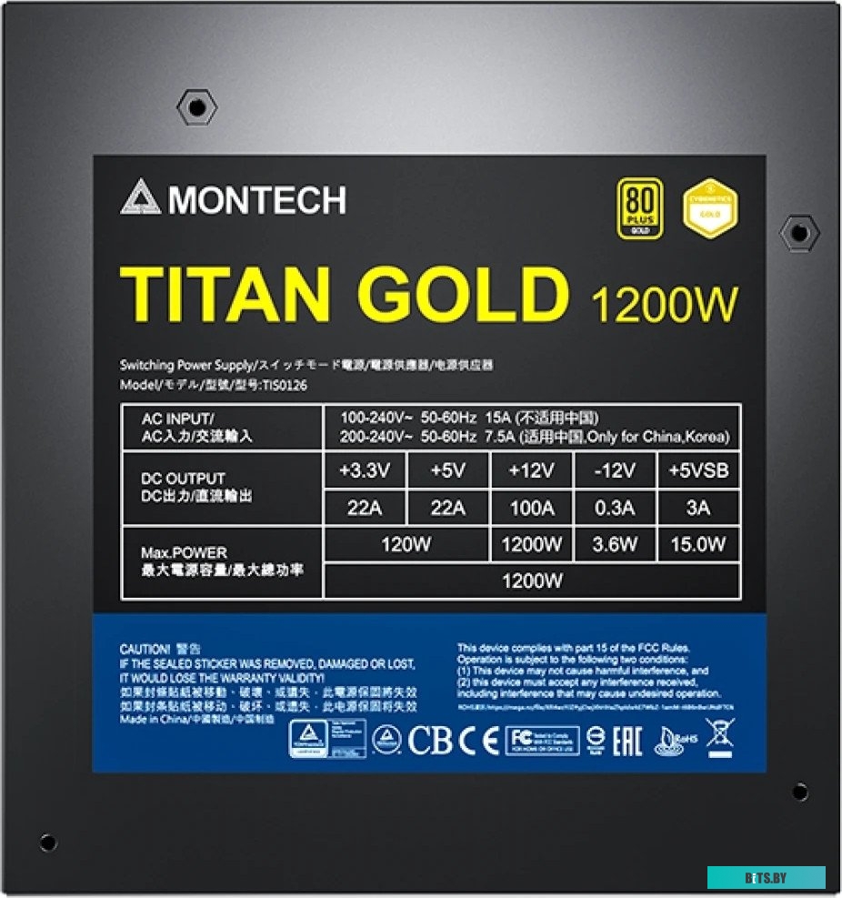 Блок питания Montech TITAN GOLD 1200W (MNT-TG1200-B)