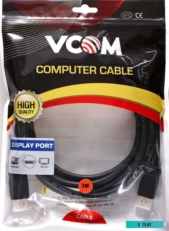 Кабель VCOM CG632-3M DisplayPort - DisplayPort (3 м, черный)