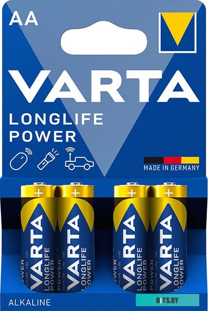 Батарея Varta Longlife power HIGH ENERGY LR6 BL4 Alkaline AA 04906121414