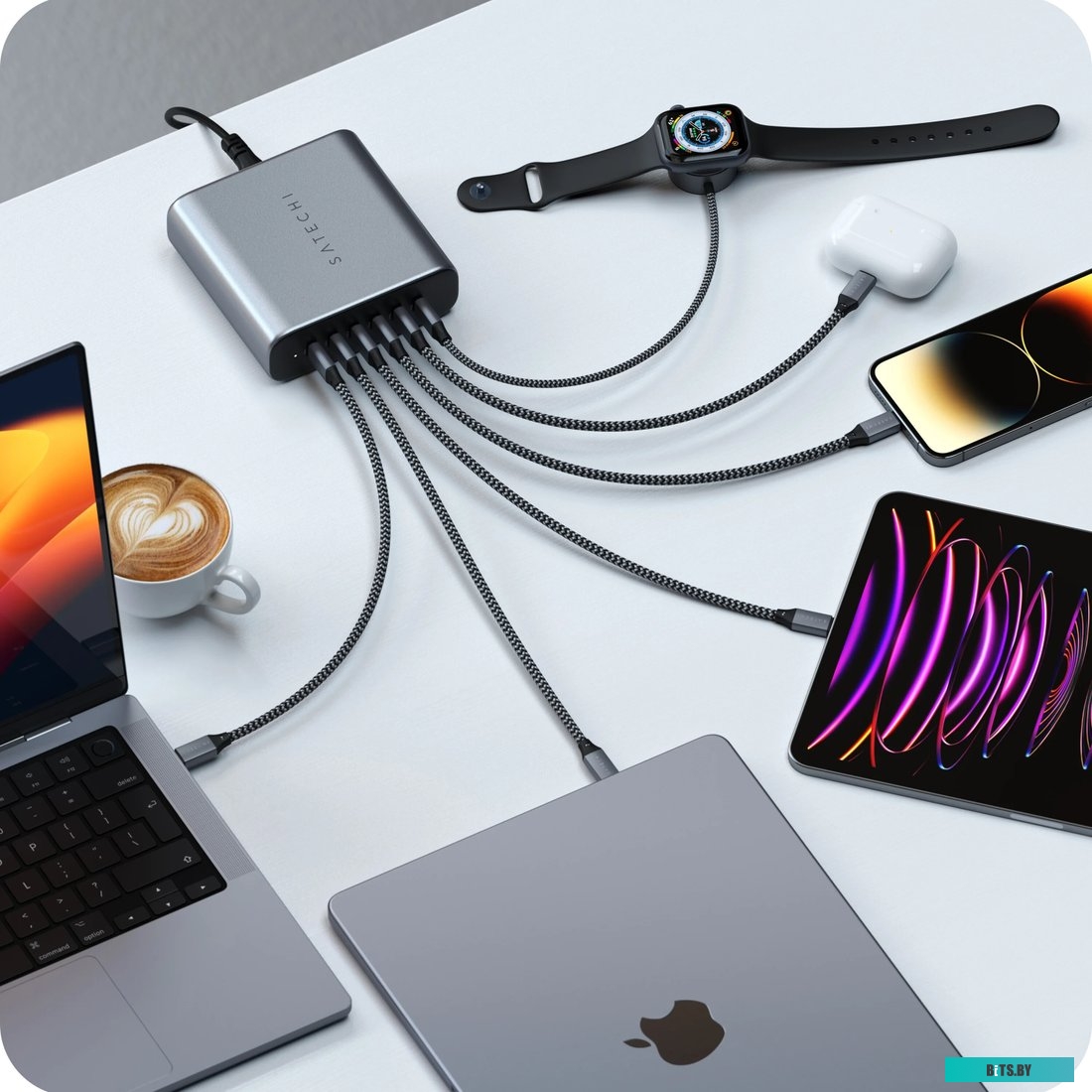 Зарядное устройство Satechi ST-C200GM-EU 200W USB-C 6-Port GaN Charger