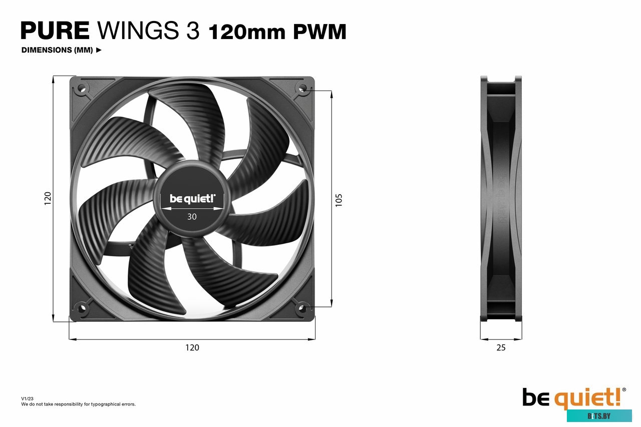 Вентилятор be quiet Pure Wings 3 120mm PWM BL105.