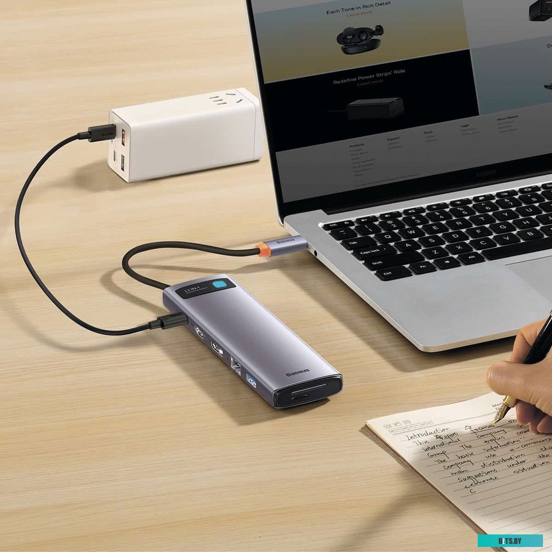 Док-станция Baseus Metal Gleam Series 12-in-1 Multifunctional Type-C Hub Docking Station WKWG020213