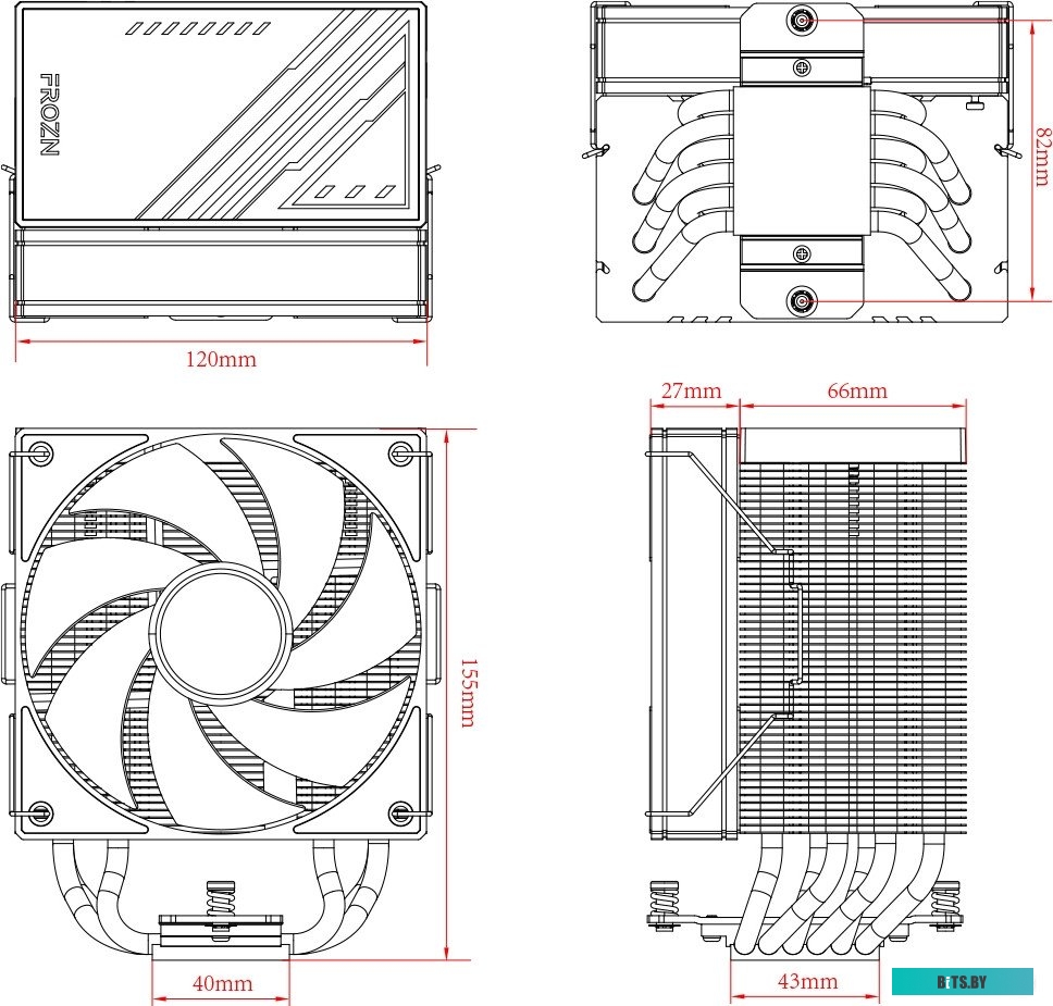 Кулер для процессора ID-Cooling Frozn A610 ARGB White B0CMZS7B29