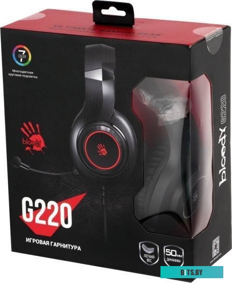 Наушники с микрофоном A4Tech Bloody G220  (G220 AUX3.5-4PIN + USB) черный 2м мониторные оголовье