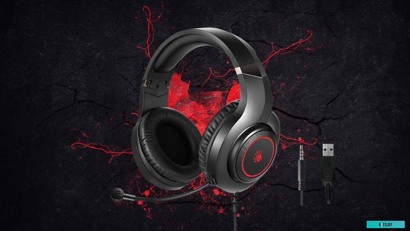 Наушники с микрофоном A4Tech Bloody G220  (G220 AUX3.5-4PIN + USB) черный 2м мониторные оголовье