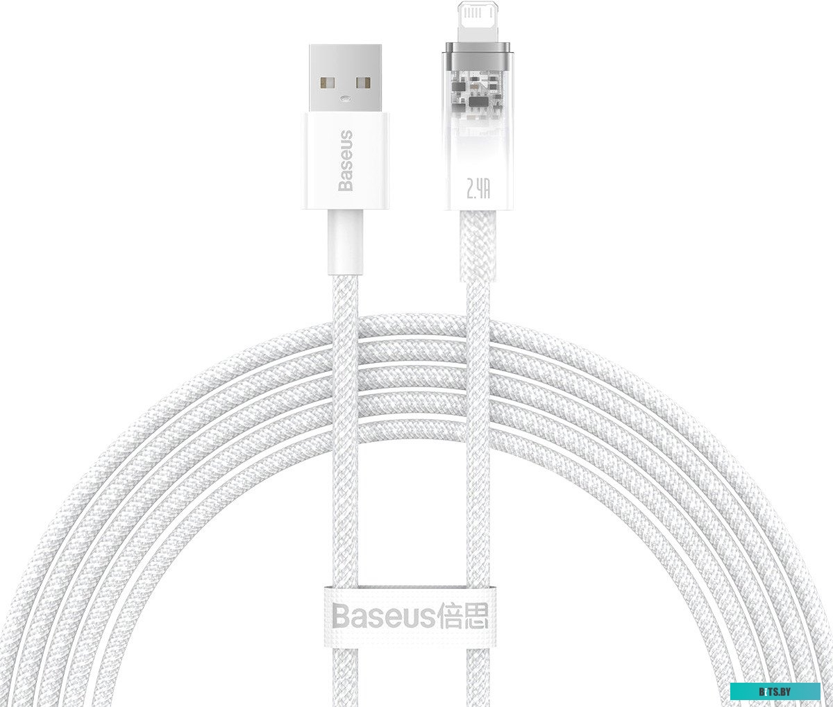 Кабель Baseus Explorer Series Fast Charging Cable with Smart Temperature Control 2.4A USB Type-A - Lightning (2 м, белый) 