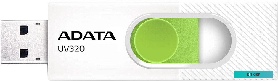 Флешка ADATA UV320, 512Gb, USB 3.2, Белый/Зеленый AUV320-512G-RWHGN