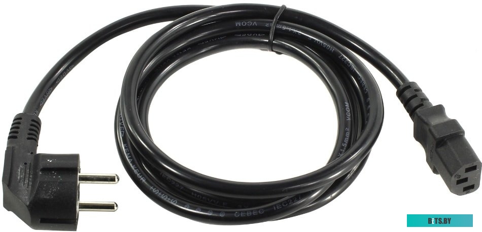 Кабель компьютер --> розетка 220V ( угловая Евровилка) VCOM CE021-CU1.5-1.8M 3G\*1.5mm2