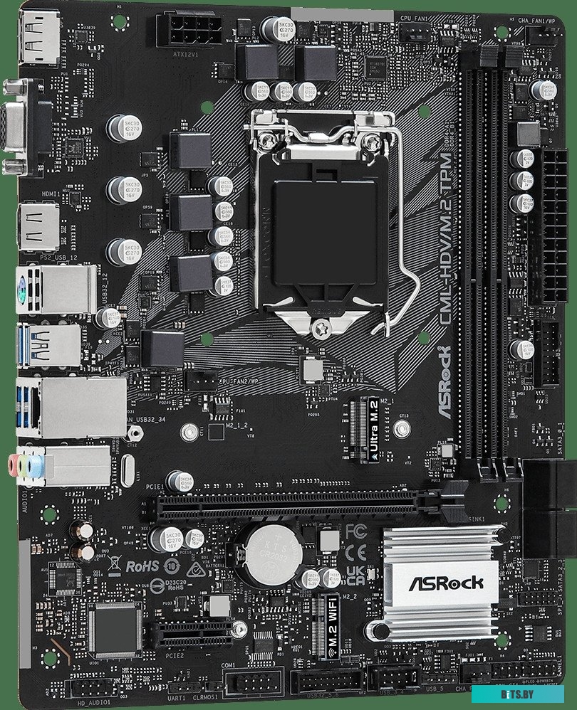 Материнская палата ASRock CML-HDV/M.2 TPM R2.0