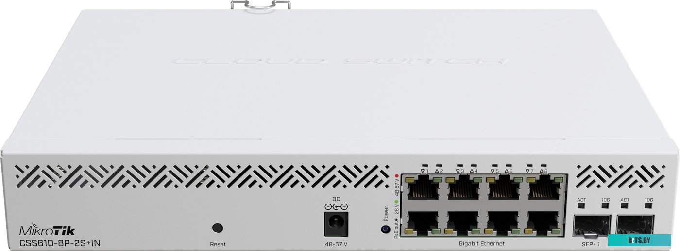Коммутатор MikroTik CSS610-8P-2S+IN 8x1Гбит/с 2SFP+ 8PoE 140W управляемый