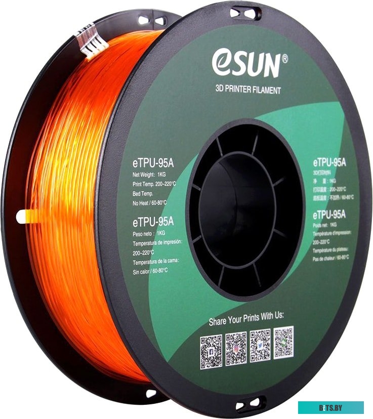 Т0030671 eSUN eTPU-95A 1.75 мм 1000 г (оранжевый полупрозрачный)