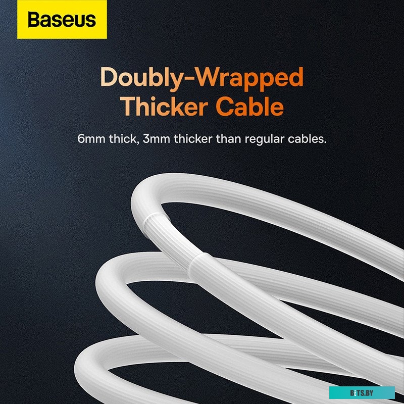 Кабель Baseus CoolPlay Series Fast Charging Cable 100W USB Type-A - USB Type-C 1м белый CAKW000602