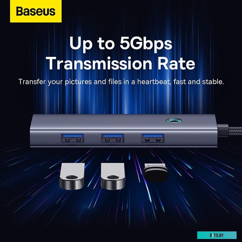 USB-хаб Baseus BS-OH108  Flite Series 4-Port USB-C Hub B0005280A813-03