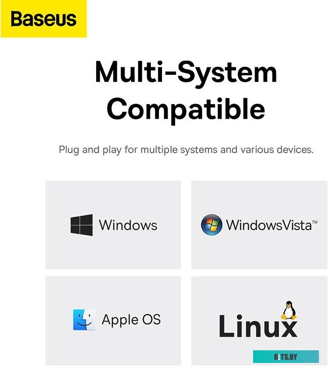 USB-хаб Baseus BS-OH108  Flite Series 4-Port USB-C Hub B0005280A813-03