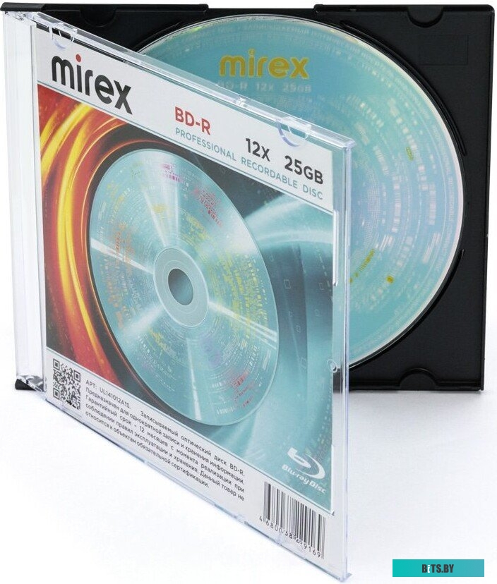 Диск BD-R Mirex 25 Gb, 12x, Slim Case (1), (1/50)