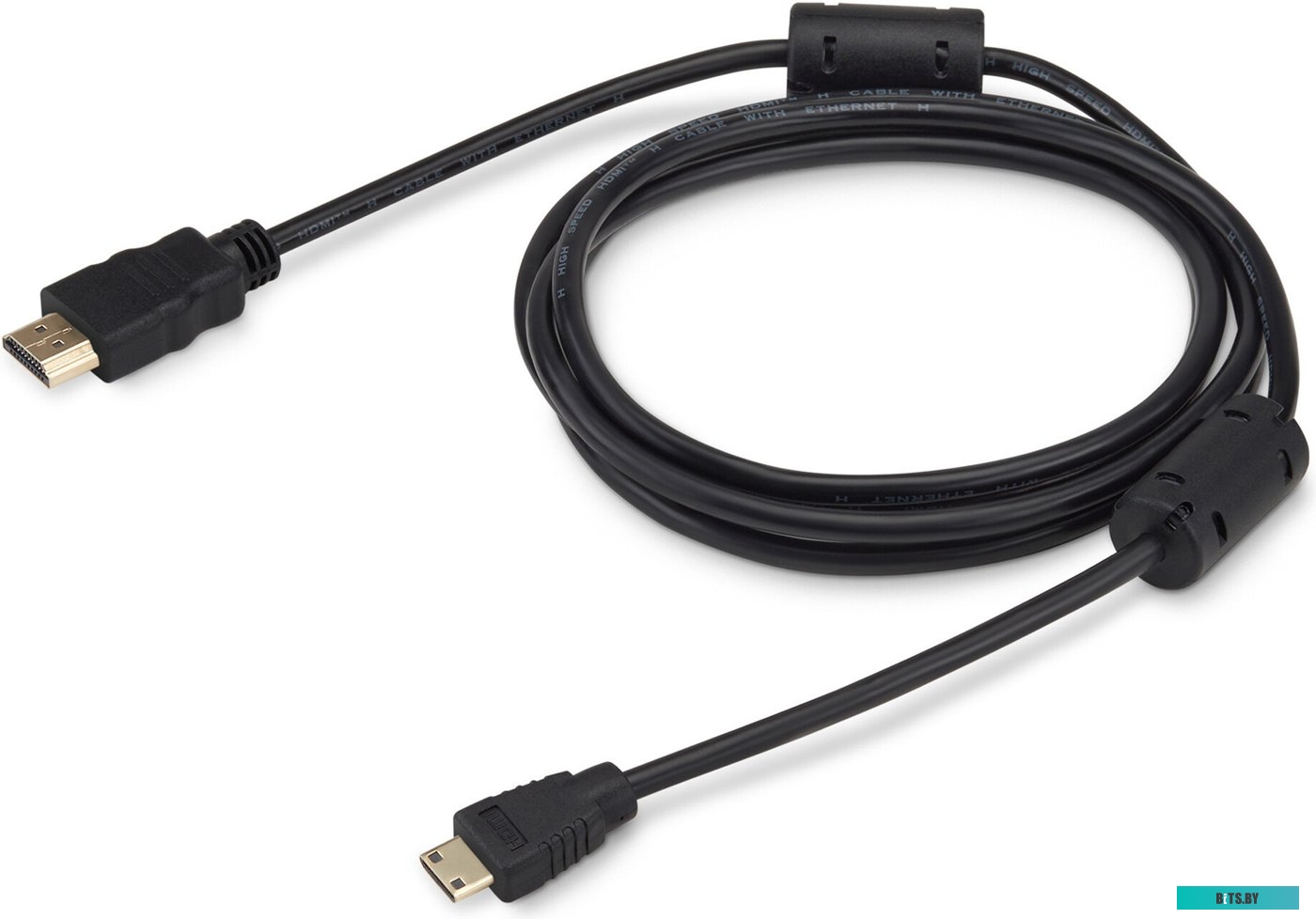 MINIHDMI-1.8M Кабель аудио-видео Buro HDMI 1.4 HDMI (m)/Mini HDMI (m) 1.8м. феррит.кольца позолоч.конт. черный (MINIHDMI-1.8M)