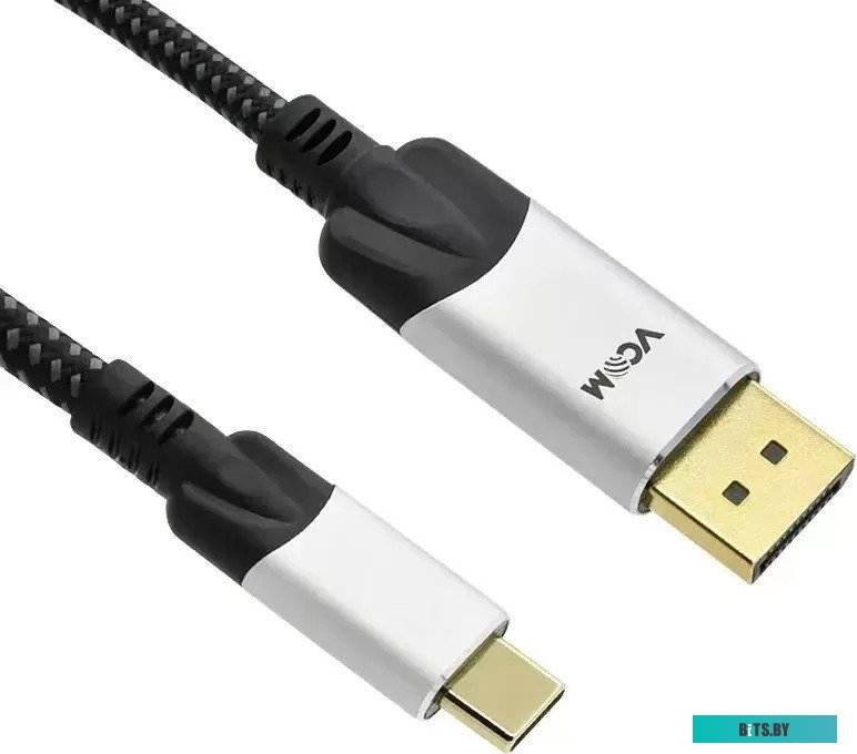 Кабель VCOM CU422MCV-1.8M USB Type-C - DisplayPort (1.8 м, черный/серый)