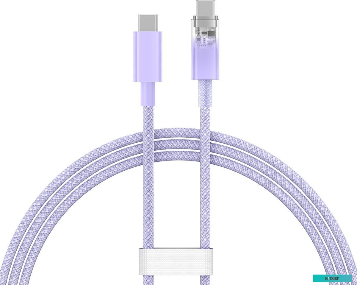 Кабель Baseus Explorer Series Fast Charging with Smart Temperature Control USB Type-C USB Type-C (1 м, фиолетовый) 