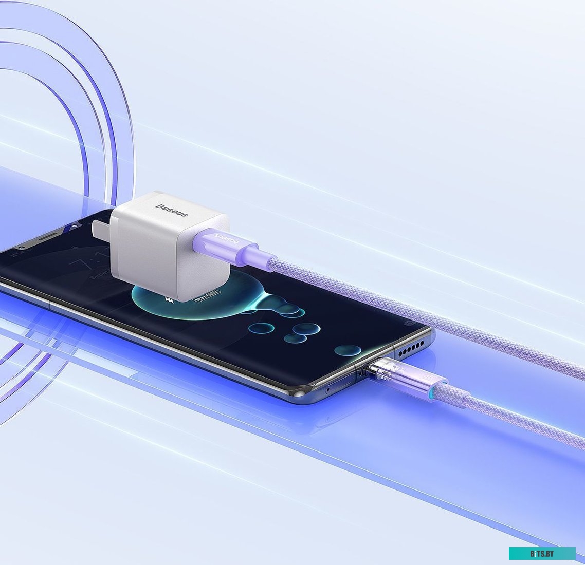 Кабель Baseus Explorer Series Fast Charging with Smart Temperature Control USB Type-C USB Type-C (1 м, фиолетовый) 