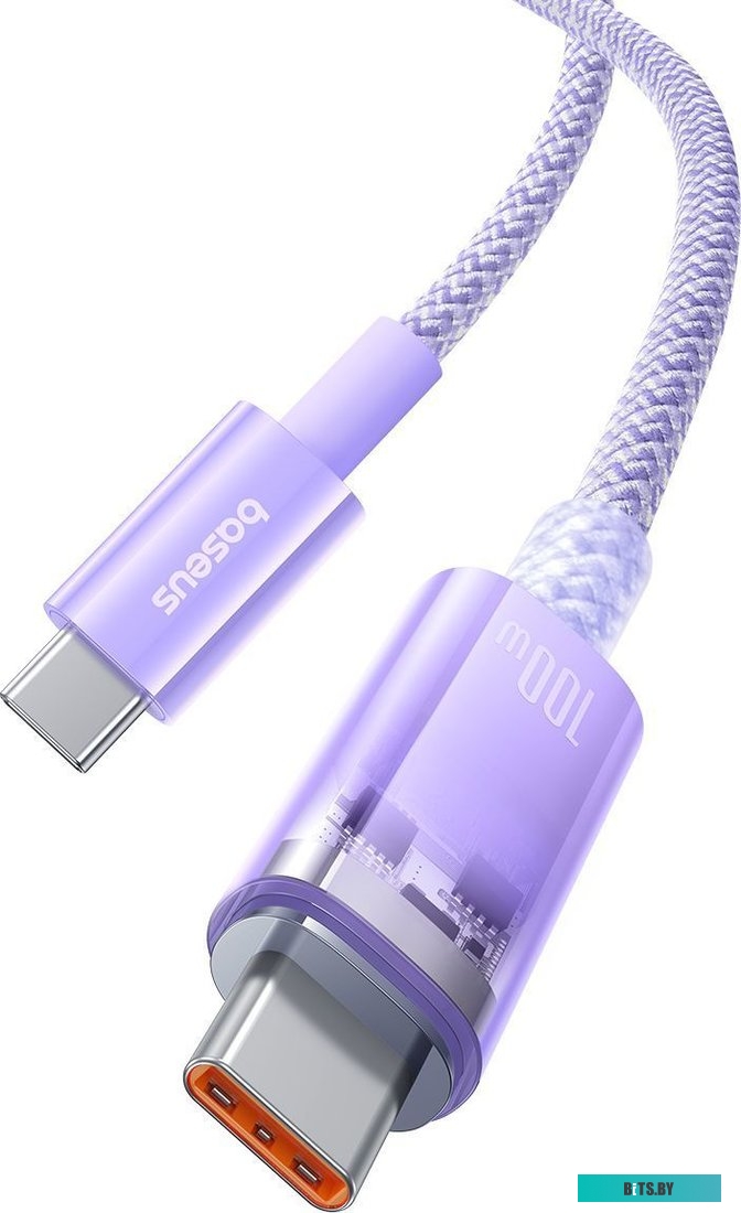 Кабель Baseus Explorer Series Fast Charging with Smart Temperature Control USB Type-C USB Type-C (2 м, фиолетовый) 